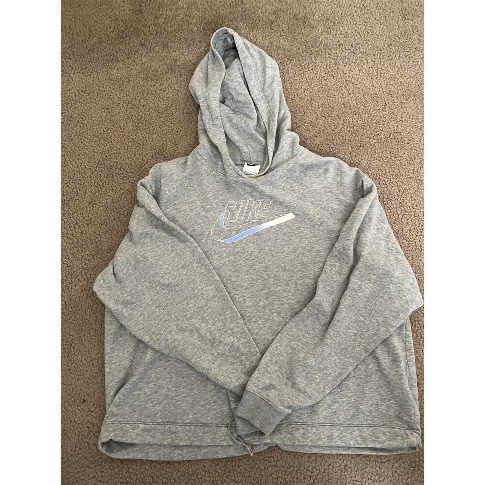 NIKE Hoodie Sweater Sweatshirt Women's Size Large Pullover Gray